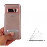 Wholesale Galaxy Note 8 Clear Armor Bumper Kickstand Case (Red)